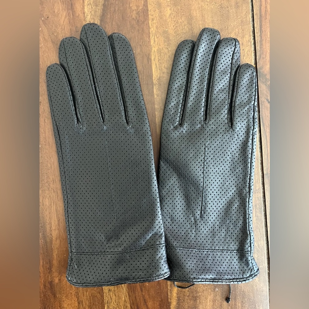 BCBG Black Leather Gloves